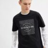 Charakterystyczny T-shirt z kwadratowym nadrukiem z bawełny organicznej