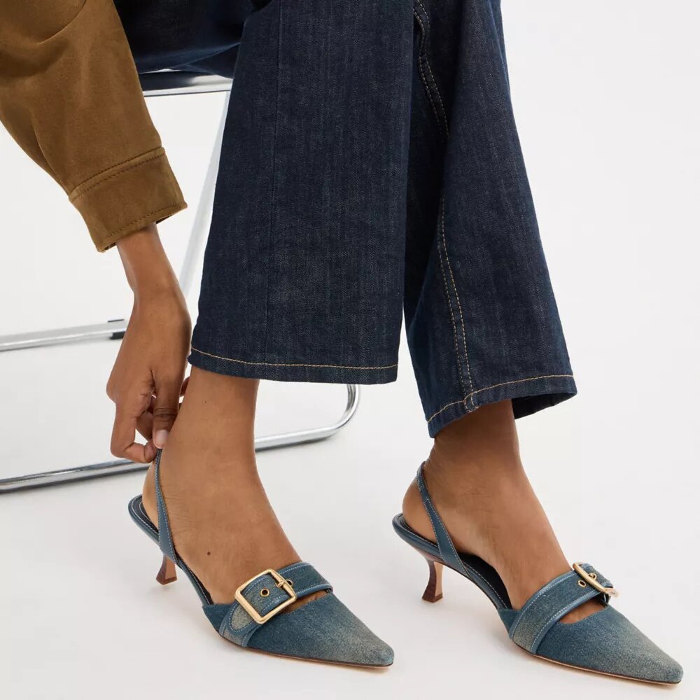Czółenka bez pięty Margot w stylu „Loved Denim”