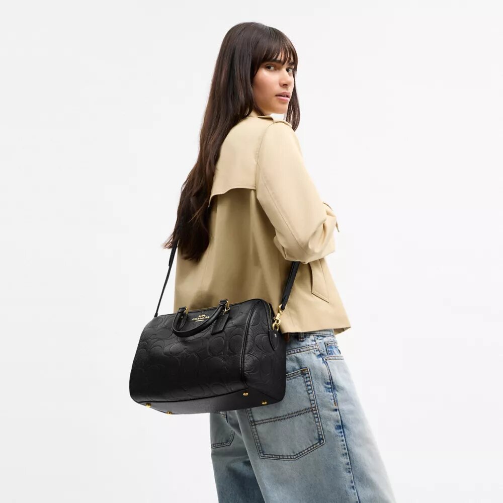 Duża torba typu satchel Rowan z charakterystycznej skóry