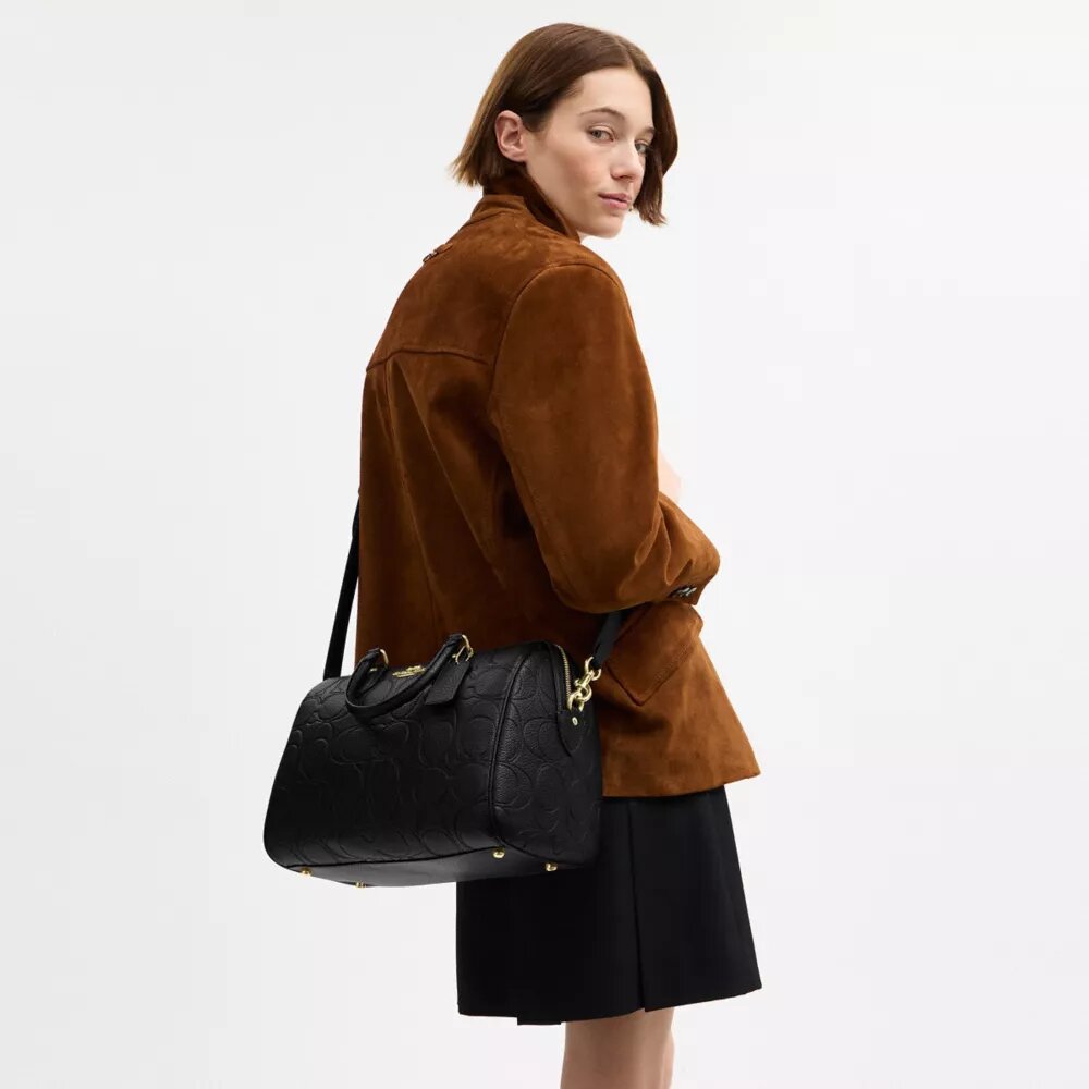 Duża torba typu satchel Rowan z charakterystycznej skóry
