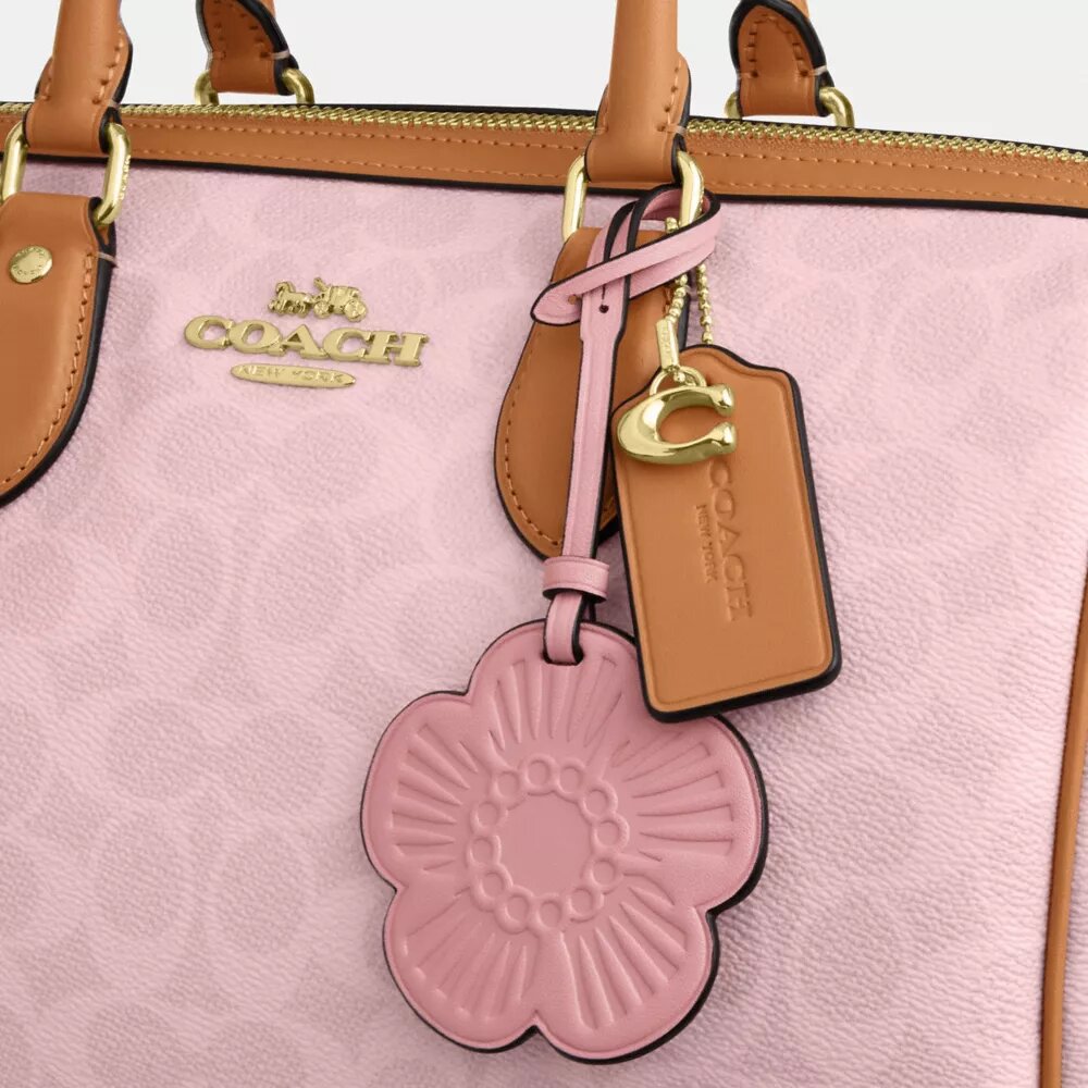 Duża torba typu satchel Rowan z Signature Canvas z zawieszkami