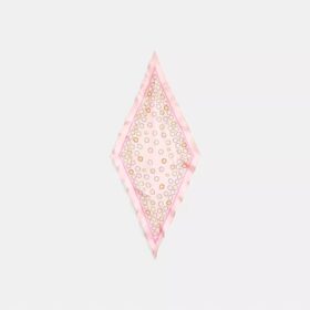 Jedwabna chusta w romby z nadrukiem „Waterfall Tea Rose”