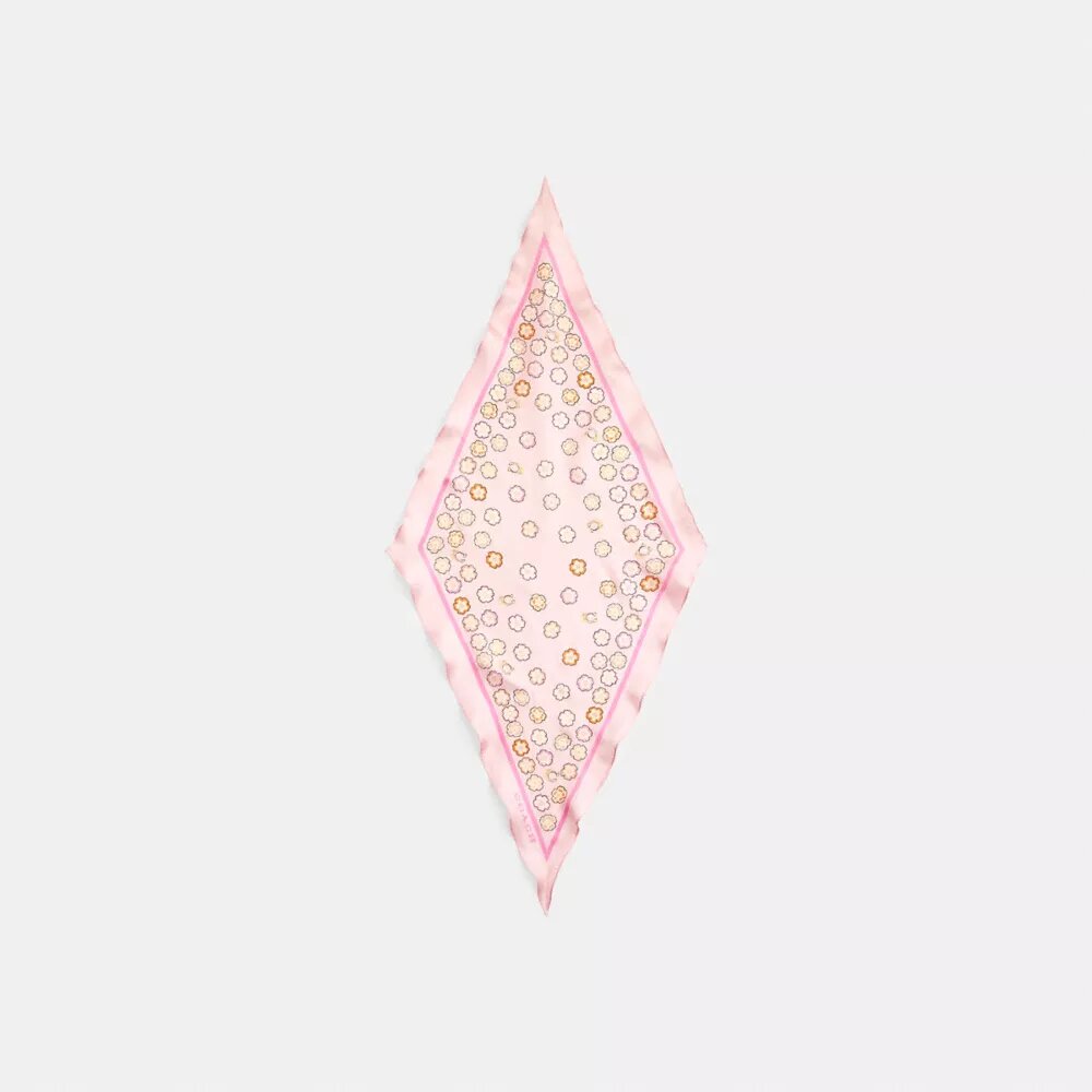 Jedwabna chusta w romby z nadrukiem „Waterfall Tea Rose”