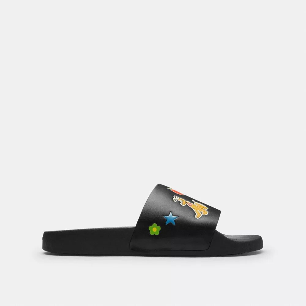Klapki Disney X Coach z nadrukiem naklejek