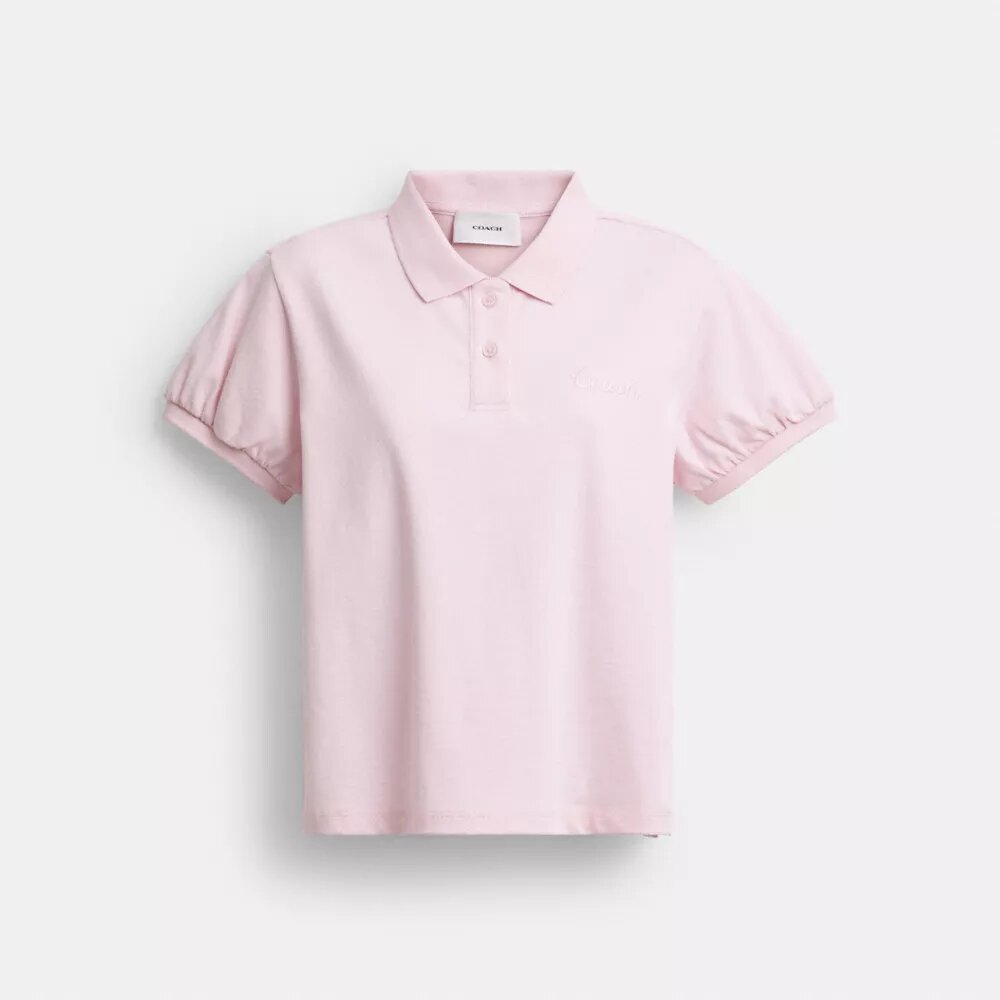 Koszulka polo Coach Script z organicznej bawełny o zwężonym kroju