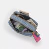 Listonoszka Carey z postarzanego dżinsu z zawieszkami