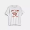 Luźny T-shirt z motywem precla z bawełny organicznej