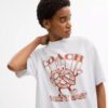 Luźny T-shirt z motywem precla z bawełny organicznej