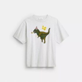 Luźny T-shirt z okazji 10. urodzin Rexy'ego, wykonany z bawełny organicznej