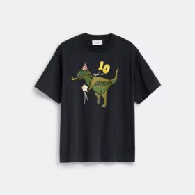Luźny T-shirt z okazji 10. urodzin Rexy'ego, wykonany z bawełny organicznej