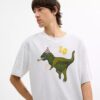 Luźny T-shirt z okazji 10. urodzin Rexy'ego, wykonany z bawełny organicznej
