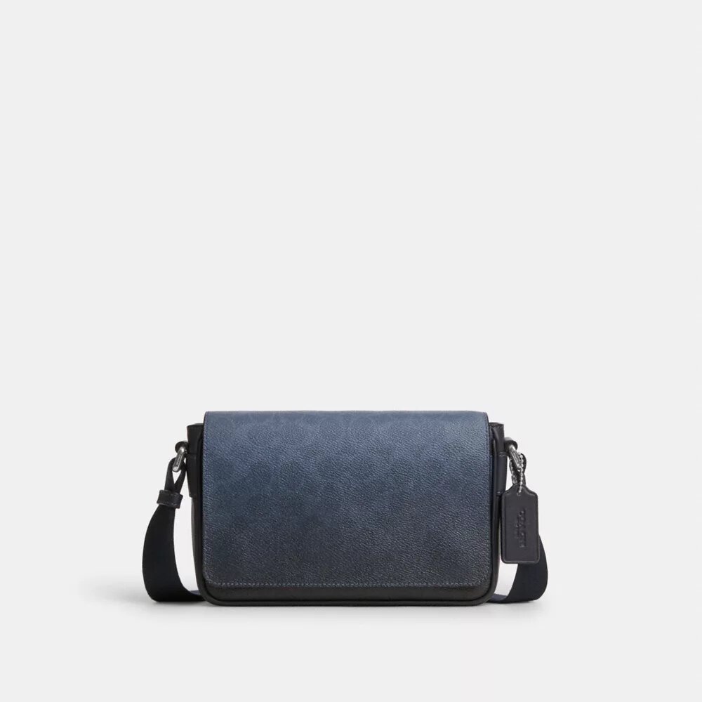 Mała listonoszka Jack z klapką z Signature Canvas w stylu ombre
