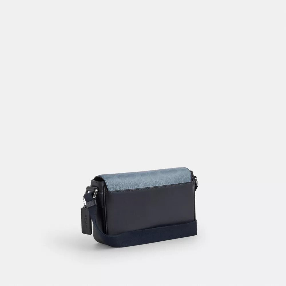 Mała listonoszka Jack z klapką z Signature Canvas w stylu ombre