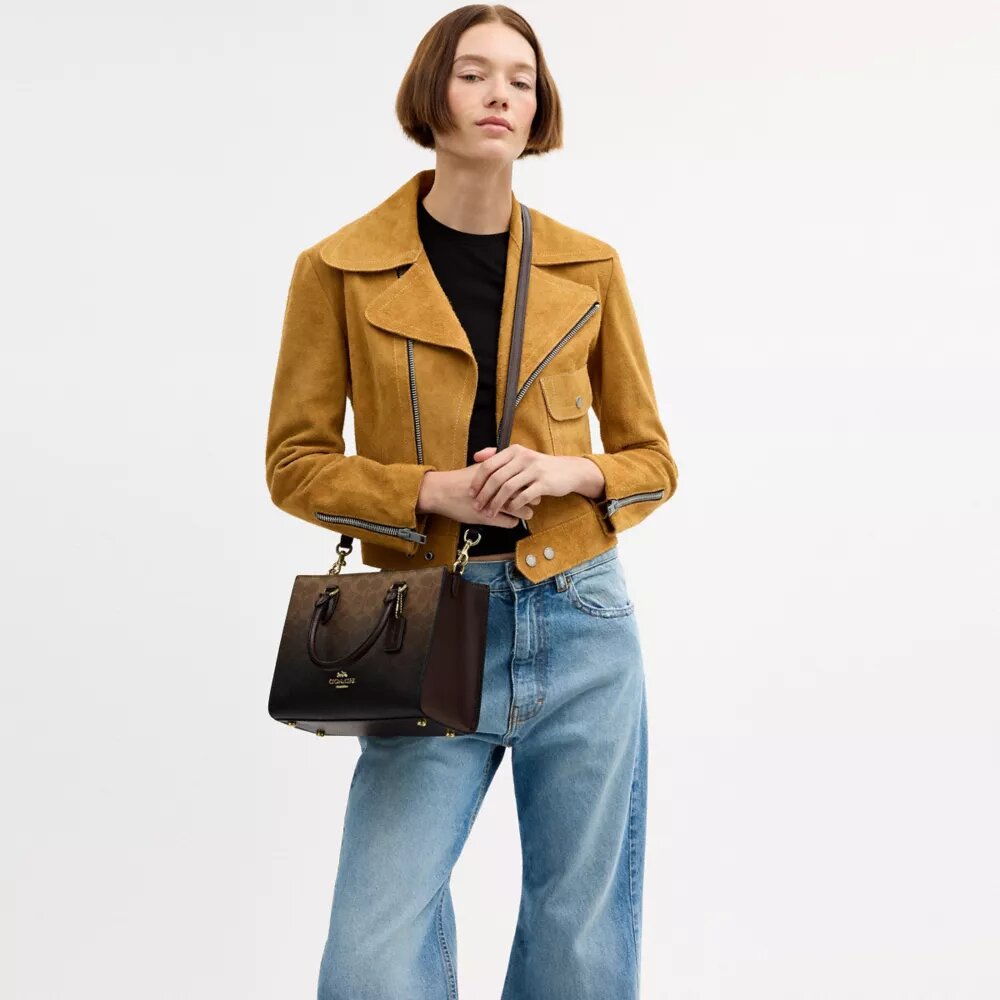 Mała torba Shopper „Maggie” z płótna „Ombre Signature Canvas”