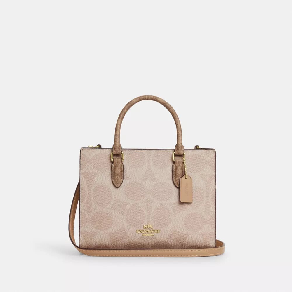 Mała torba typu Shopper „Maggie” z charakterystycznego Signature Canvas w blokowe wzory