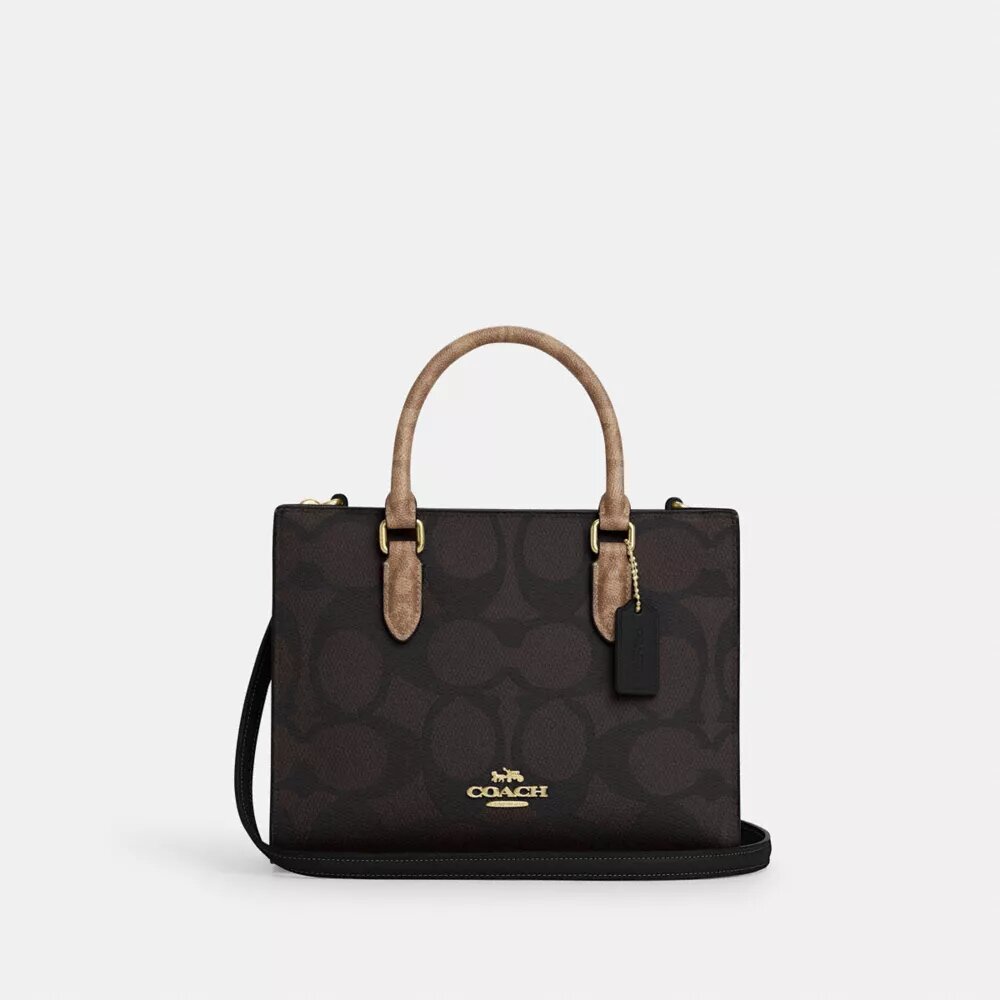 Mała torba typu Shopper „Maggie” z charakterystycznego Signature Canvas w blokowe wzory