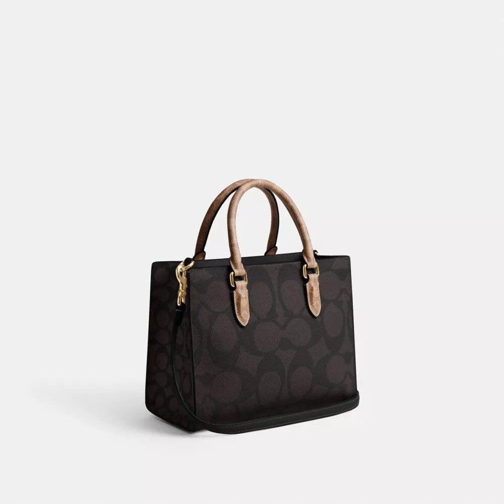 Mała torba typu Shopper „Maggie” z charakterystycznego Signature Canvas w blokowe wzory
