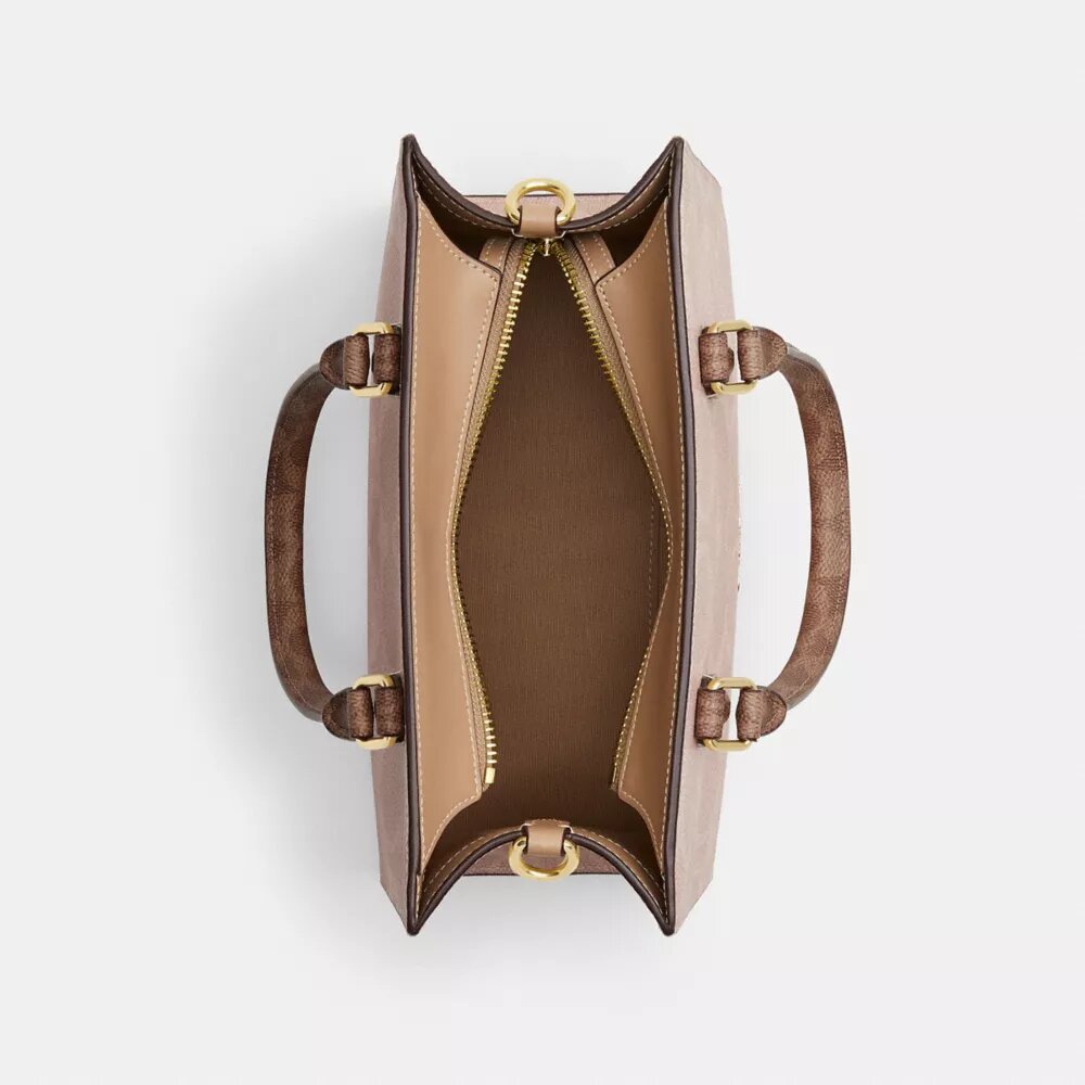Mała torba typu Shopper „Maggie” z charakterystycznego Signature Canvas w blokowe wzory