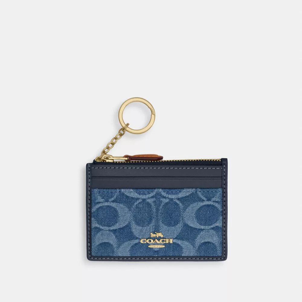 Mini portfel na dowód osobisty w stylu Signature Denim