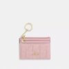 Mini Skinny Id Case z dżinsu w stylu „Loved” z pikowaniem i zawieszkami
