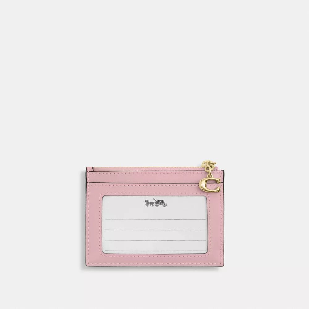 Mini Skinny Id Case z dżinsu w stylu „Loved” z pikowaniem i zawieszkami