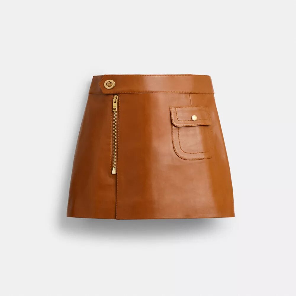 Mini spódniczka skórzana w stylu retro