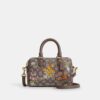 Mini torebka crossbody Rowan z charakterystycznego żakardu z kwiatowym haftem