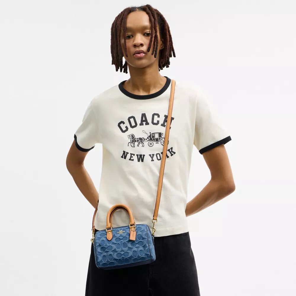 Mini torebka crossbody Rowan z charakterystycznego dżinsu