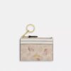 Mini wąskie etui na dowód osobisty z Signature Canvas w kwiatowy wzór