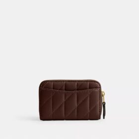 Niezbędne, małe etui na karty z zamkiem dookoła i pikowaniem typu „pillow”