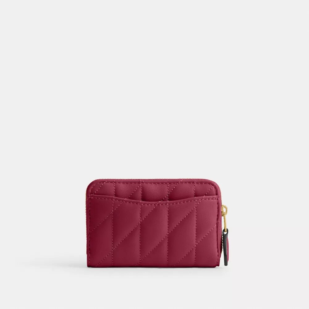 Niezbędne, małe etui na karty z zamkiem dookoła i pikowaniem typu „pillow”