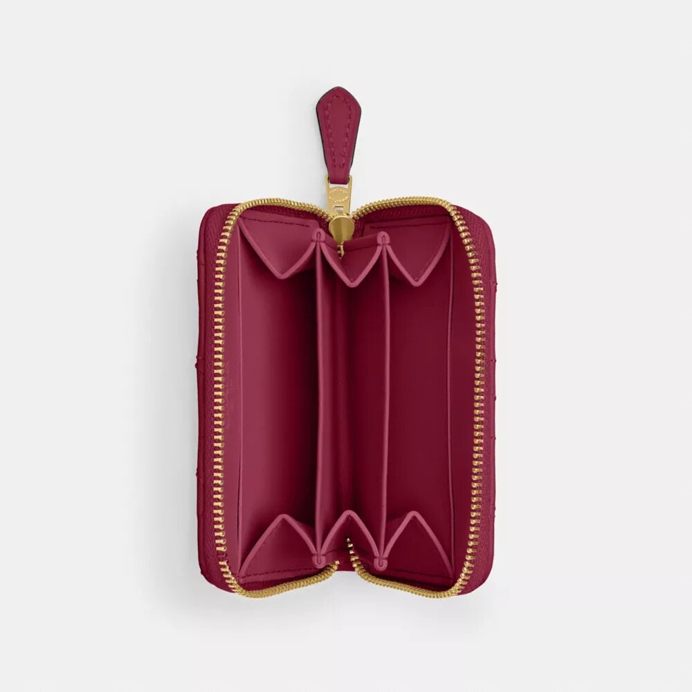 Niezbędne, małe etui na karty z zamkiem dookoła i pikowaniem typu „pillow”