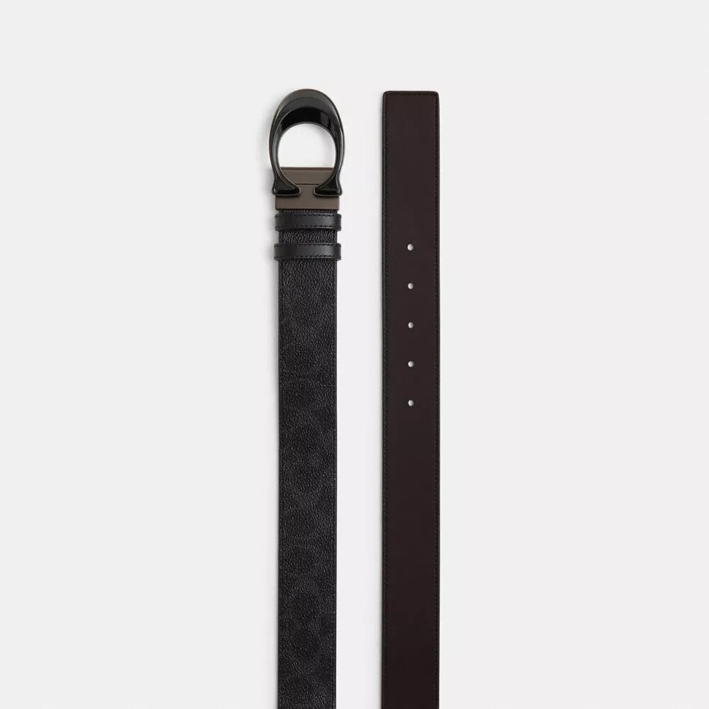 Pas dwustronny z charakterystyczną klamrą, przycinany na wymiar, 38 mm