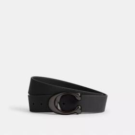 Pasek dwustronny z rzeźbioną klamrą w kształcie litery C, 38 mm