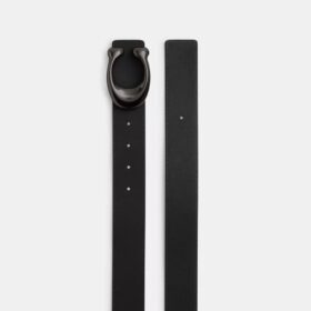 Pasek dwustronny z rzeźbioną klamrą w kształcie litery C, 38 mm