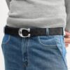 Pasek dwustronny z rzeźbioną klamrą w kształcie litery C, 38 mm