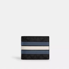 Portfel 3 w 1 z Signature Canvas w paski Varsity