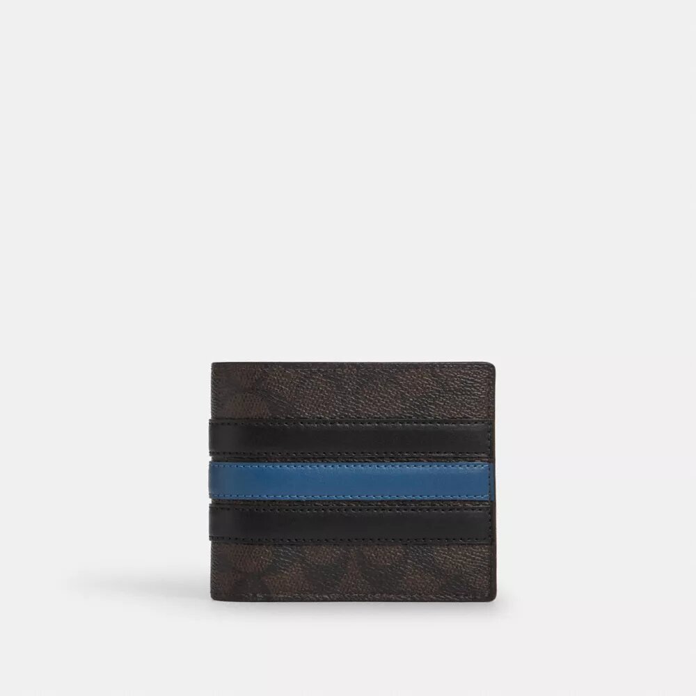 Portfel 3 w 1 z Signature Canvas w paski Varsity