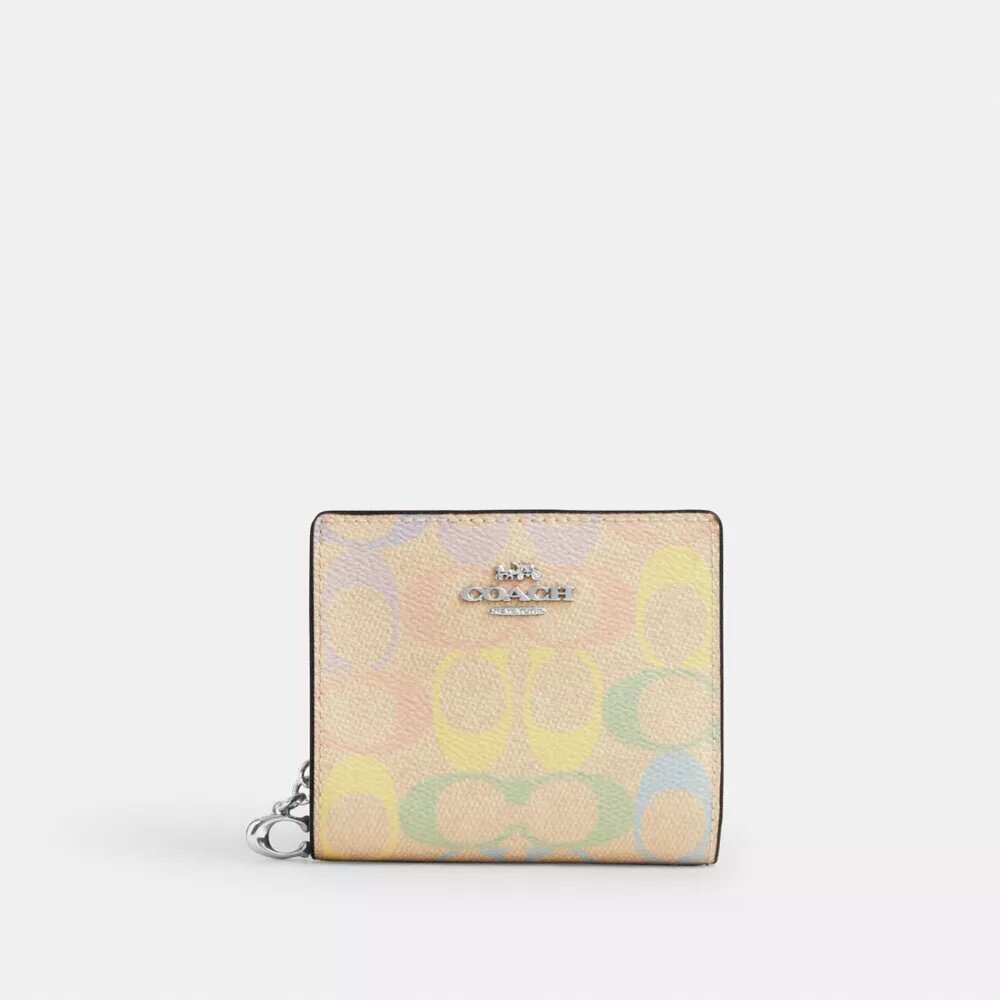 Portfel zapinany na zatrzask z Signature Canvas w kolorach tęczy