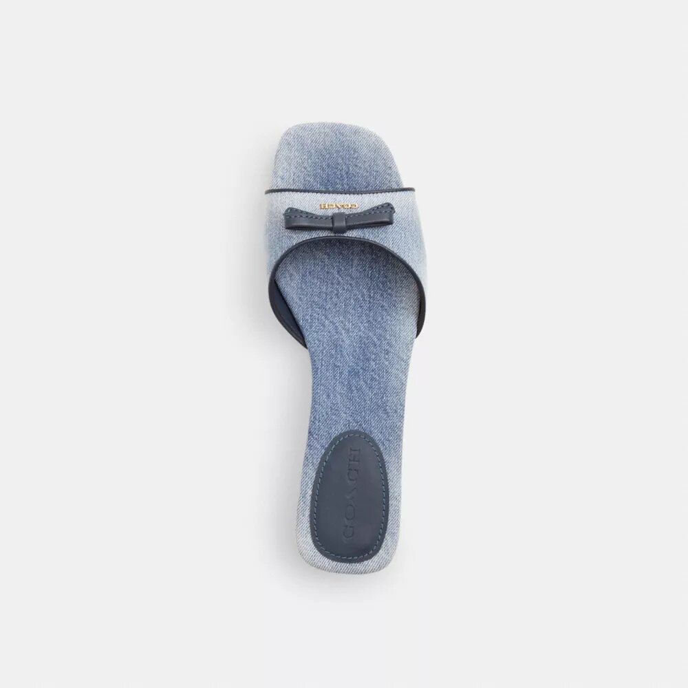 Sandały na obcasie z kokardką w kolorze „Loved Denim”