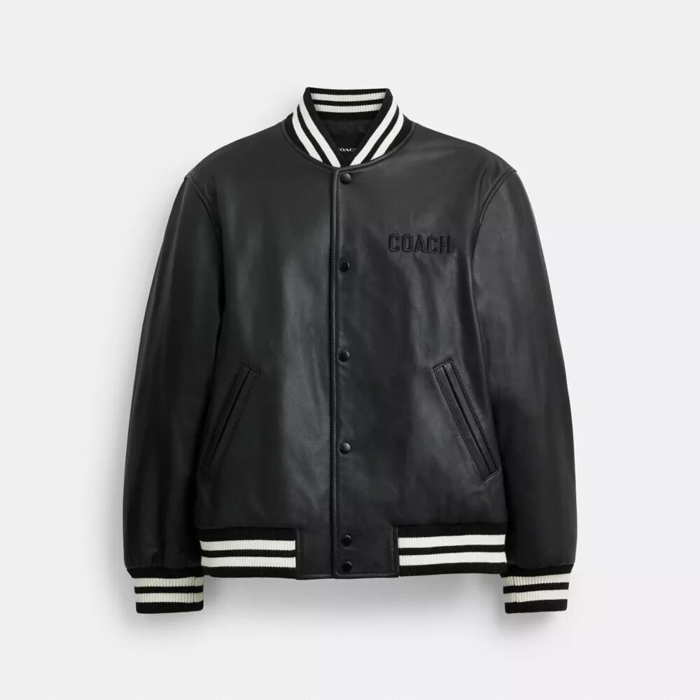 Skórzana kurtka typu varsity