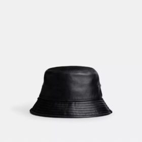 Skórzany kapelusz typu bucket
