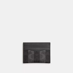 Smukłe etui na dowód osobisty z Signature Canvas w paski