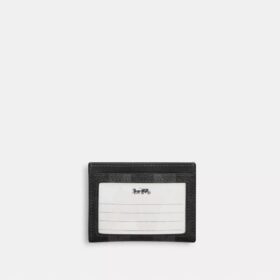 Smukłe etui na dowód osobisty z Signature Canvas w paski