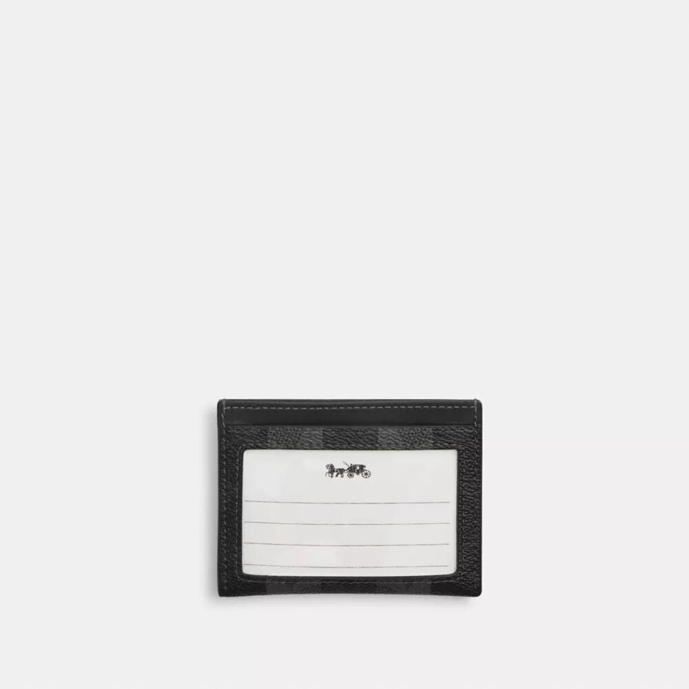 Smukłe etui na dowód osobisty z Signature Canvas w paski