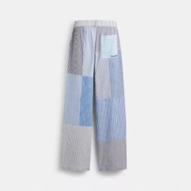 Spodnie w paski w stylu patchworku