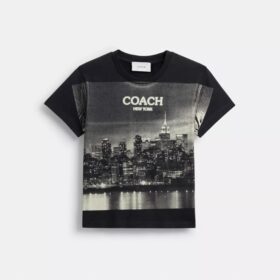 T-shirt „Postcard” o kroju z lat 90.