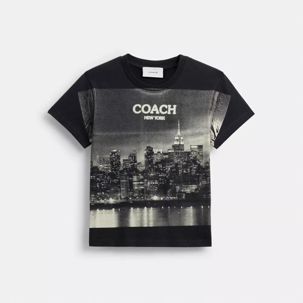 T-shirt „Postcard” o kroju z lat 90.