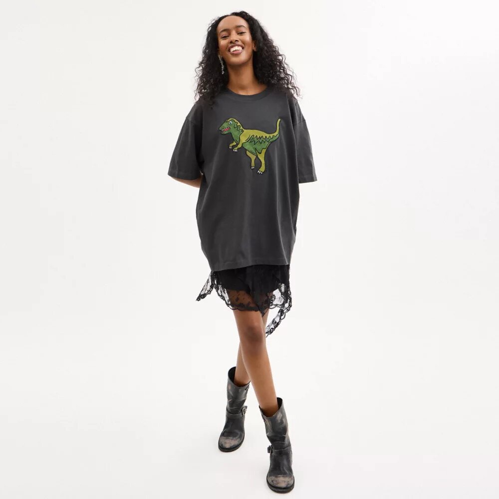 T-shirt Rexy o luźnym kroju z bawełny organicznej