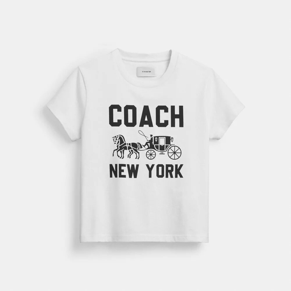 T-shirt z motywem Horse and Carriage z bawełny organicznej